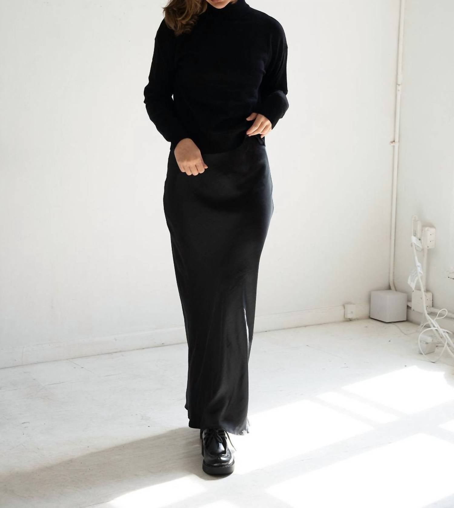 Mima Rosso - Maxi Slip Skirt - black - clothing - directbrandpartner
