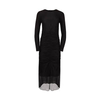 Mima Rosso - Mesh Center Front Ruched Dress - black - clothing - directbrandpartner