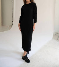 Mima Rosso - Micro Pleated Maxi Dolman Dress - black - clothing - directbrandpartner