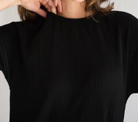 Mima Rosso - Micro Pleated Maxi Dolman Dress - black - clothing - directbrandpartner