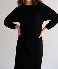 Mima Rosso - Micro Pleated Maxi Dolman Dress - black - clothing - directbrandpartner