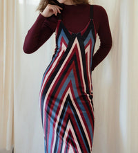 Mima Rosso - Velour Striped Pinafore Dress - brown - clothing - directbrandpartner