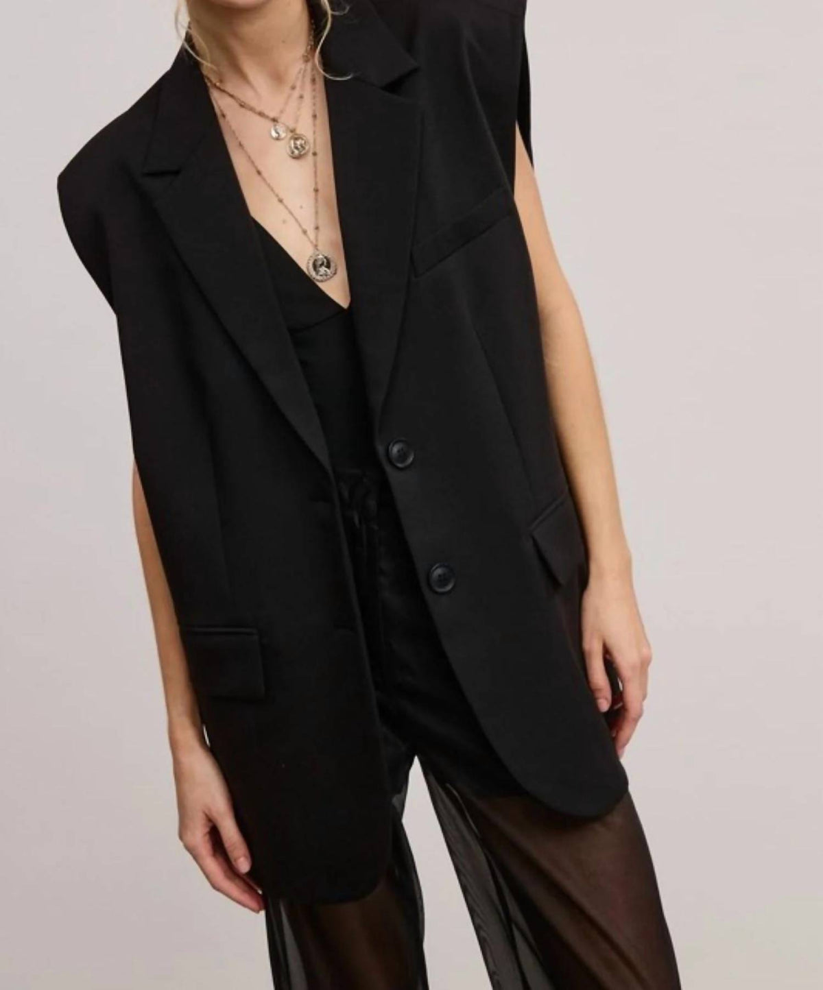 Mimosa - Front Pockets Collar Vest