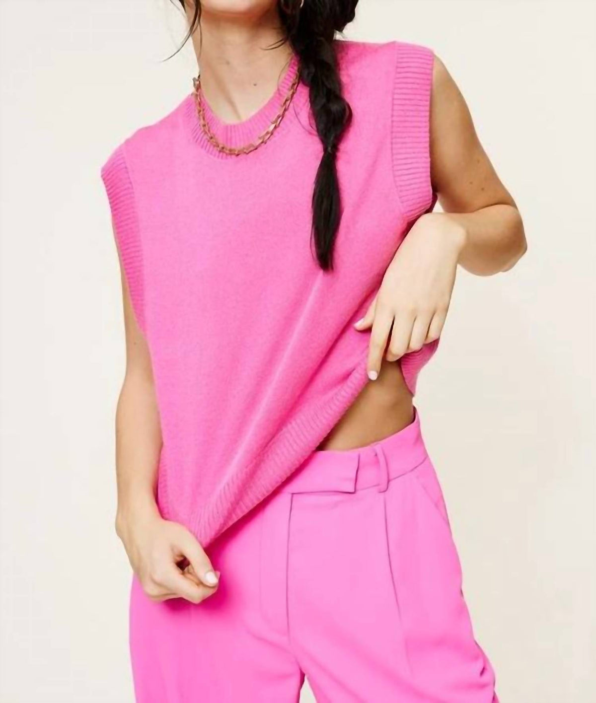 Mimosa - Solid Knit Sweater Vest