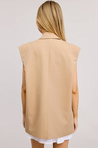 Mimosa - Structured Oversized Blazer Vest With Shoulder Pads