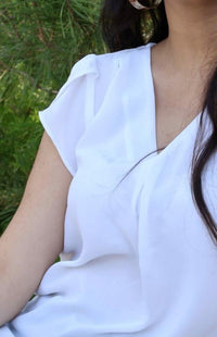 Mine - V-neck Flutter Sleeve Blouse