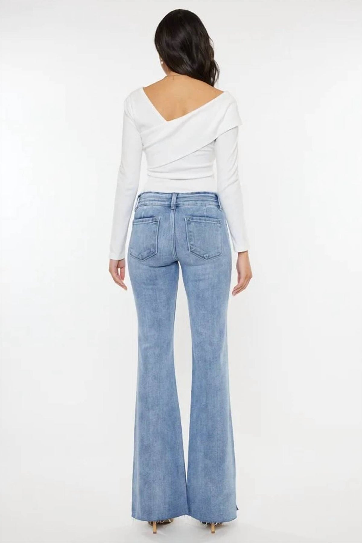 Minga London - Groovy Mid Rise Flare Jeans