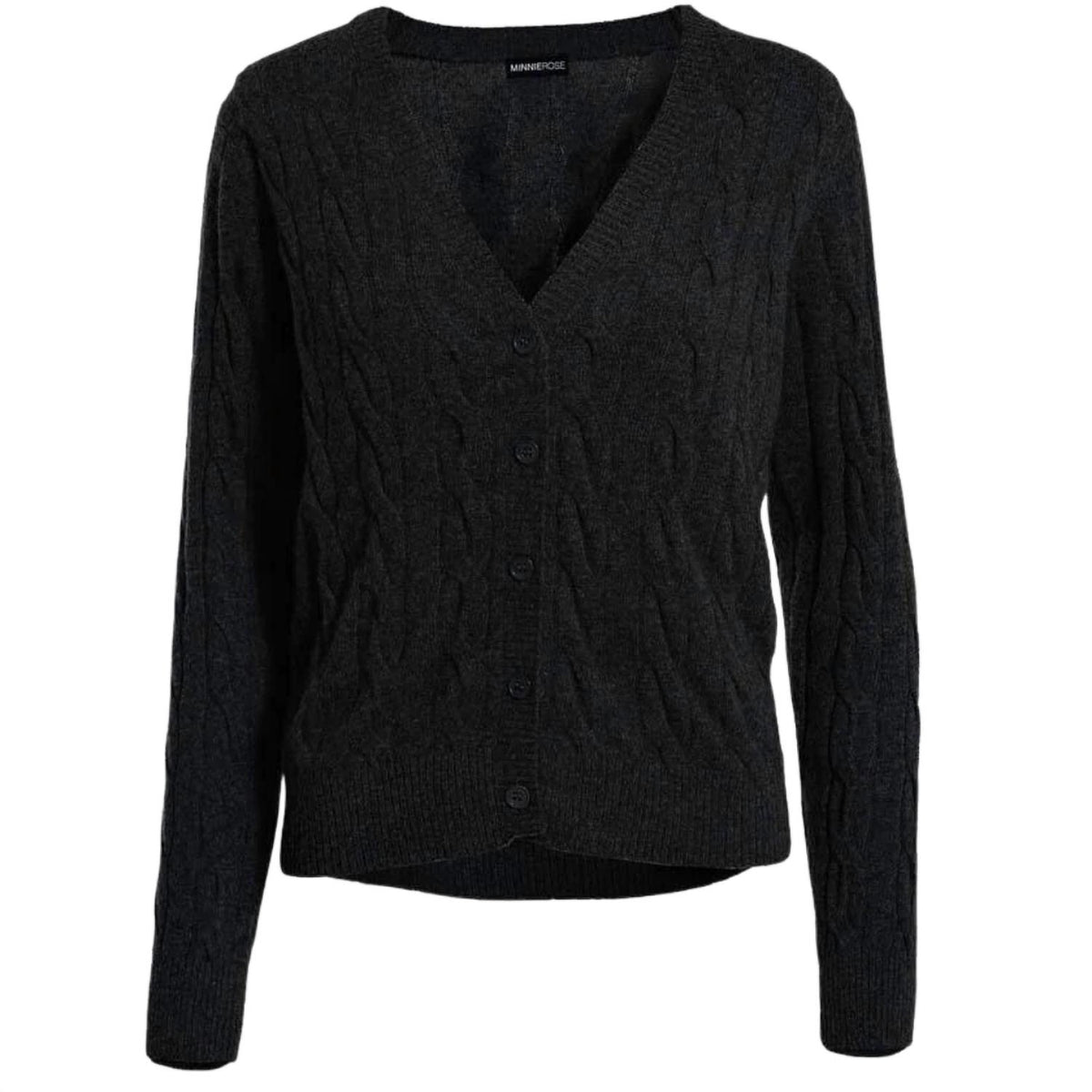 Minnie Rose - Women's Cable Knit Cardigan