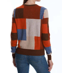Minnie Rose - Cashmere Patchwork Crewneck Pullover