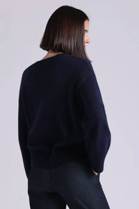 Minnie Rose - Cotton Blend Boxy Crew Sweater