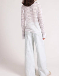 Minnie Rose - Cotton Cashmere Plaited Mesh Button Down Shirt - button - down - shirts - clothing - cotton - blend