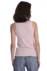 Minnie Rose - Supima Cotton Cashmere Scoop Neck Tank Top - clothing - cotton - blend - pink