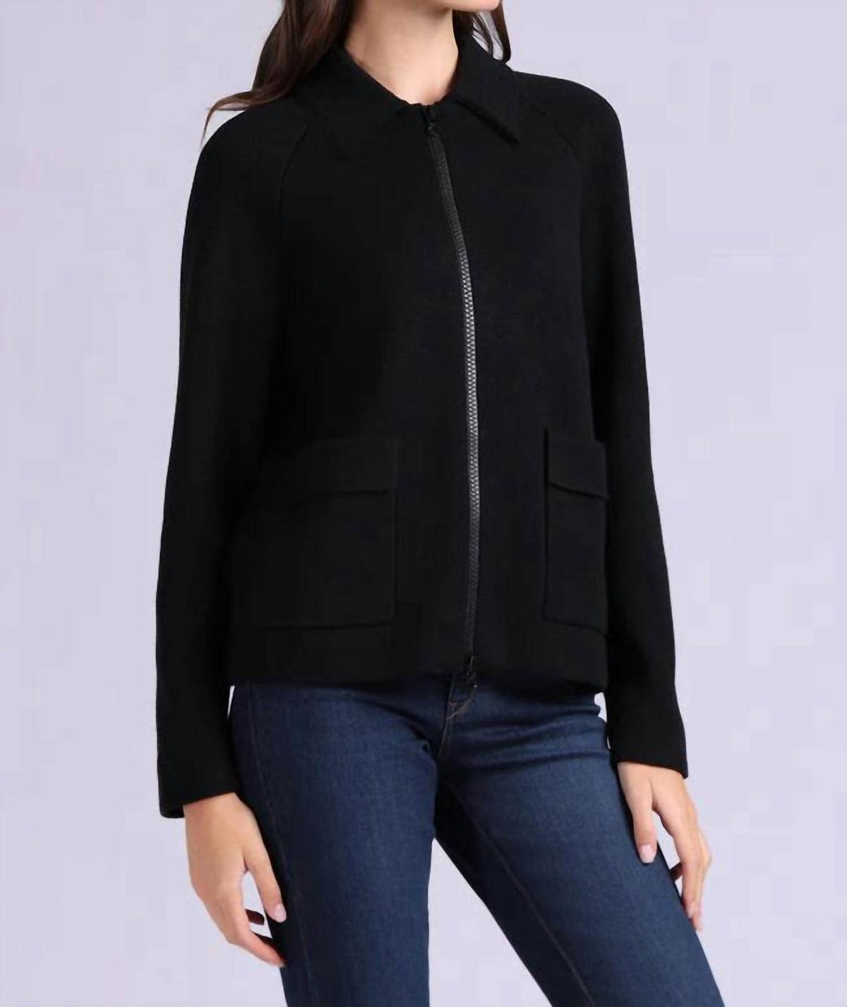 Minnie Rose - vicose zip jacket with pockets