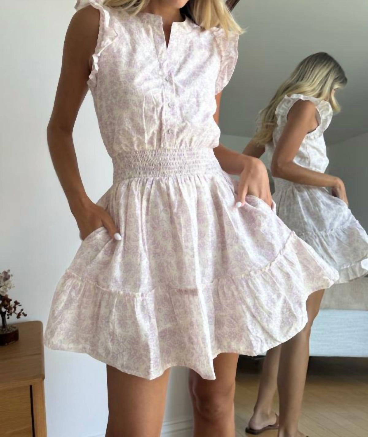 Mint - Flutter Sleeve Mini Dress