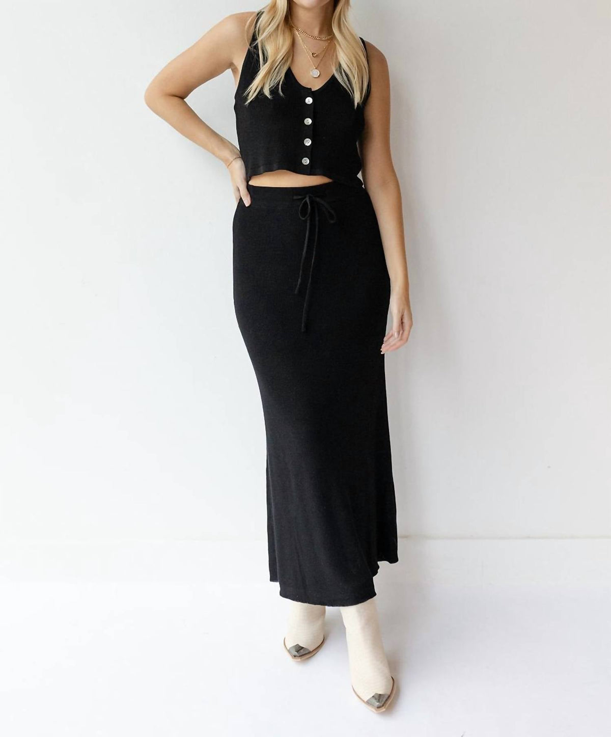 Miou Muse - Arlette Knitted Maxi Skirt