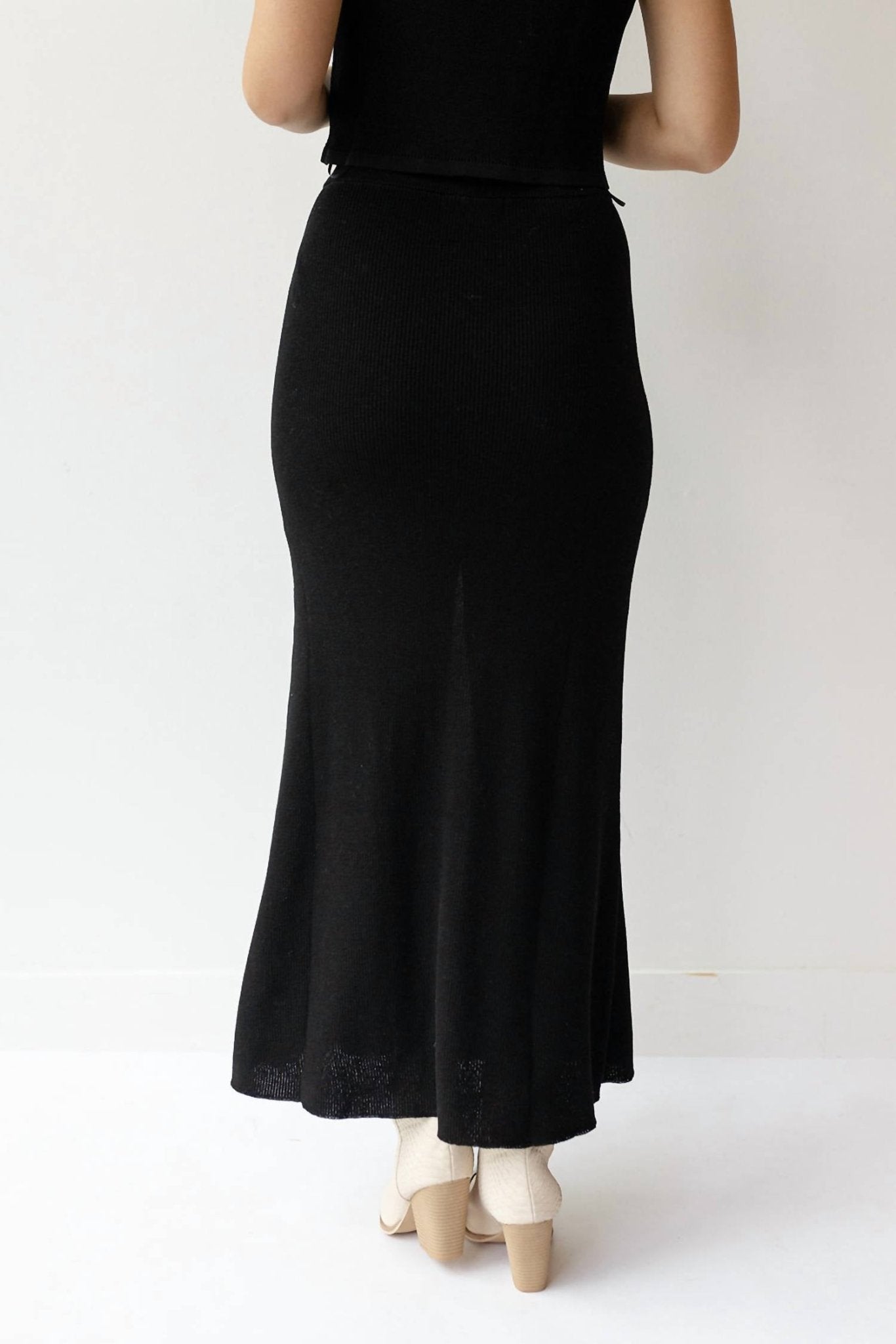 Miou Muse - Arlette Knitted Maxi Skirt - black - clothing - knit
