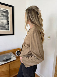 Miou Muse - Button Front Suede Jacket