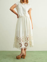 Miou Muse - Carolina Embroidered Skirt