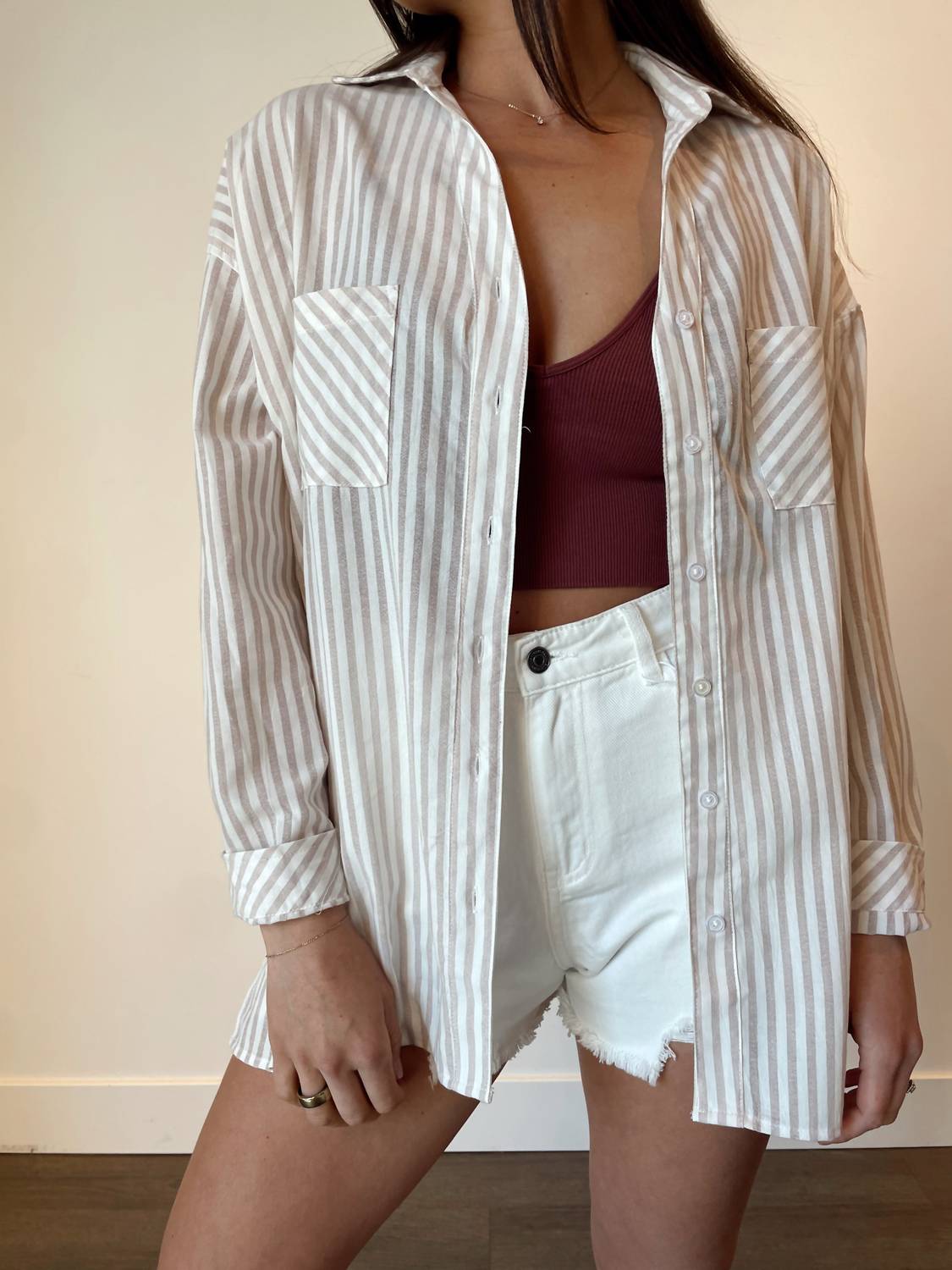 Miou Muse - Charlie Striped Button Down