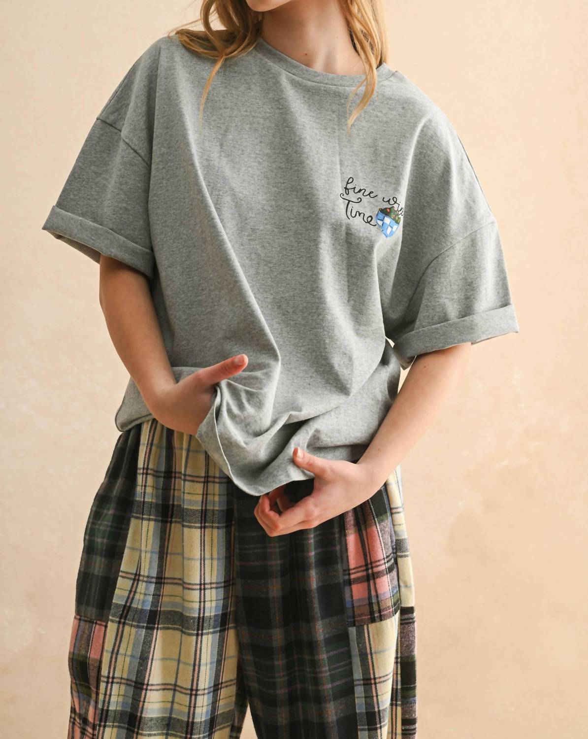 Miou Muse - Fine Wine Time Oversized Tee
