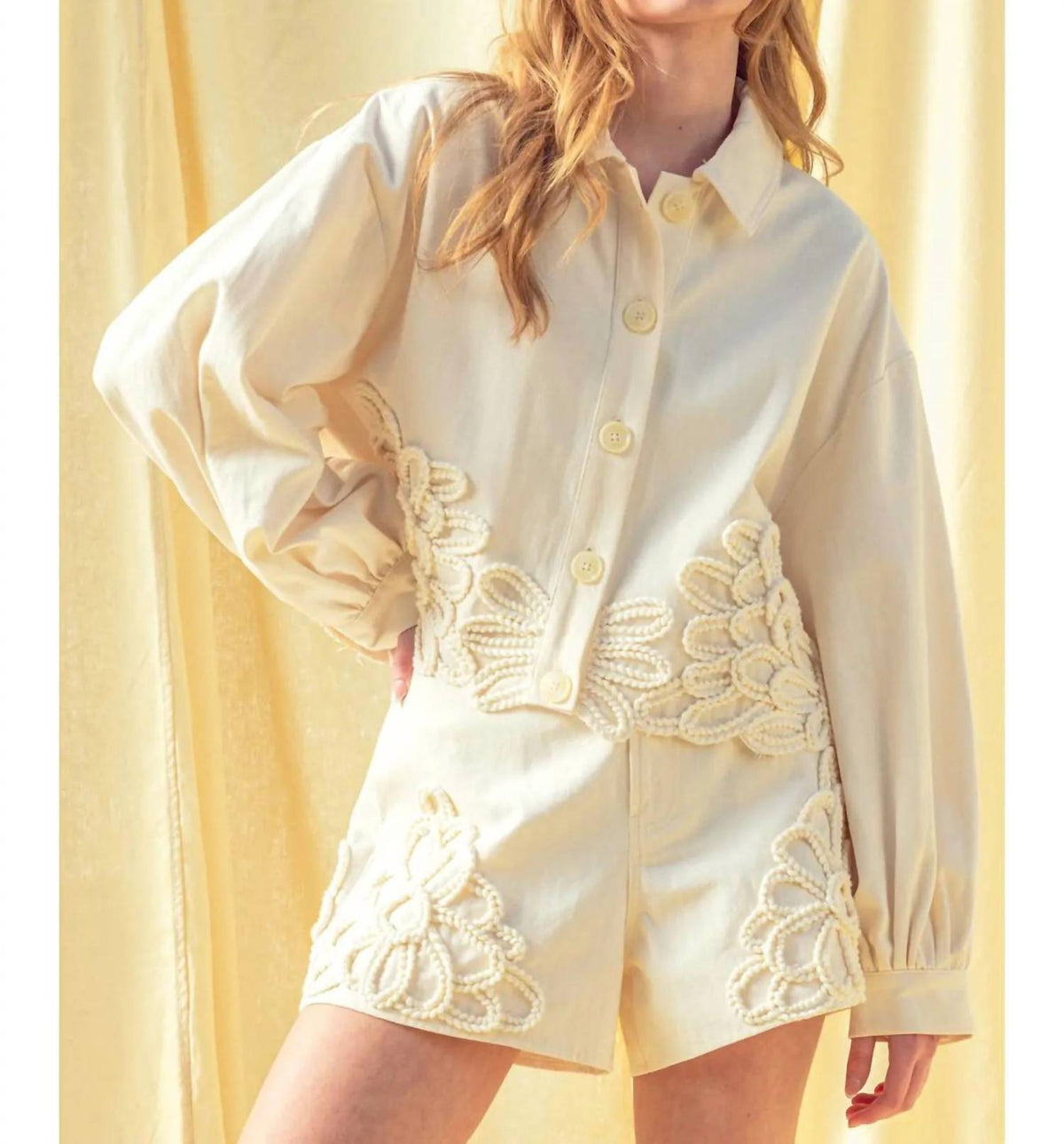 Miou Muse - Floral Embellished Jacket