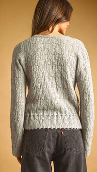 Miou Muse - Front Tie Sweater Cardigan