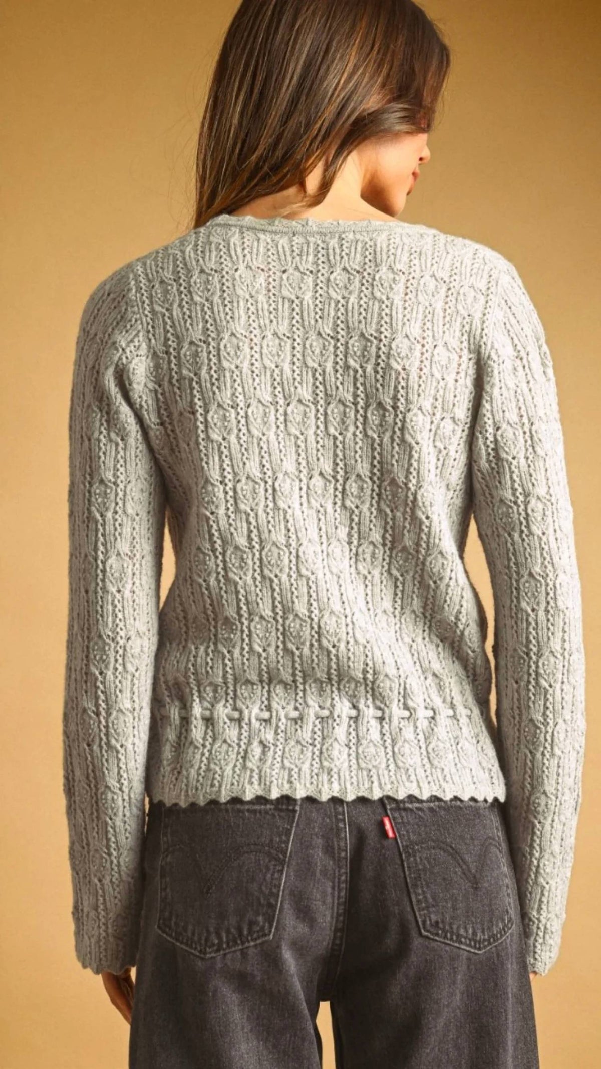 Miou Muse - Front Tie Sweater Cardigan