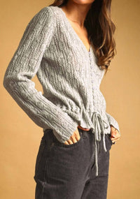 Miou Muse - Front Tie Sweater Cardigan
