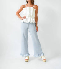 Miou Muse - Go Gingham Style Ruffle Pants