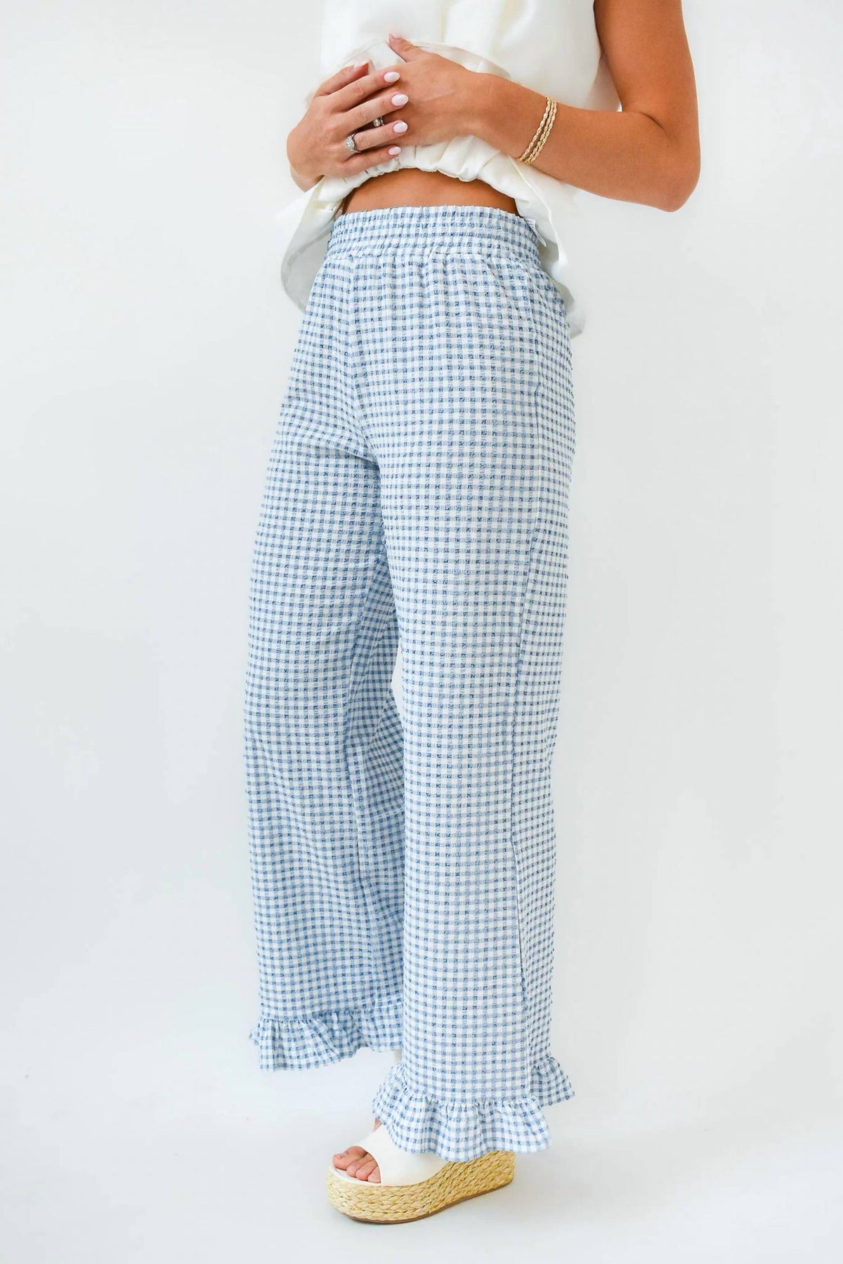 Miou Muse - Go Gingham Style Ruffle Pants