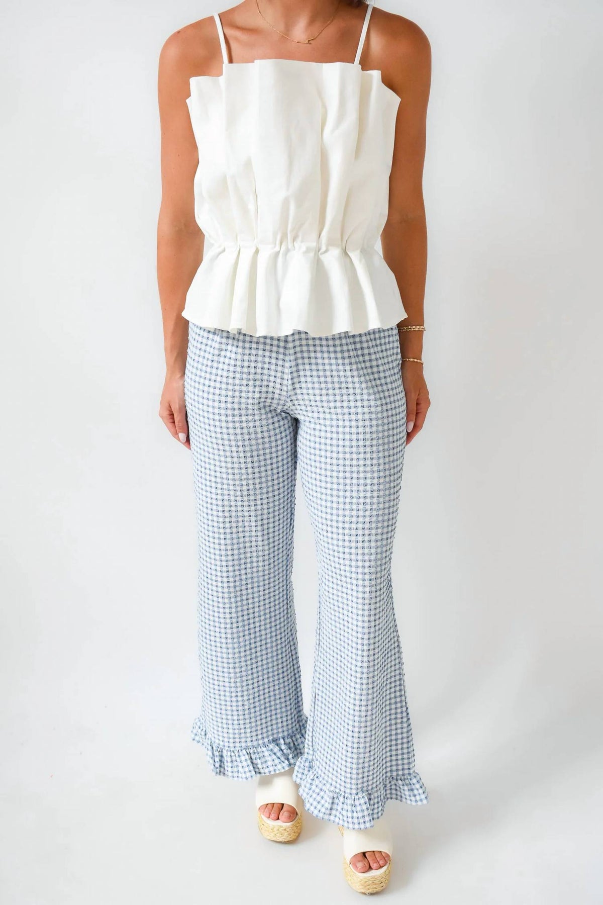 Miou Muse - Go Gingham Style Ruffle Pants