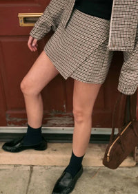 Miou Muse - Houndstooth Pattern Mini Skort