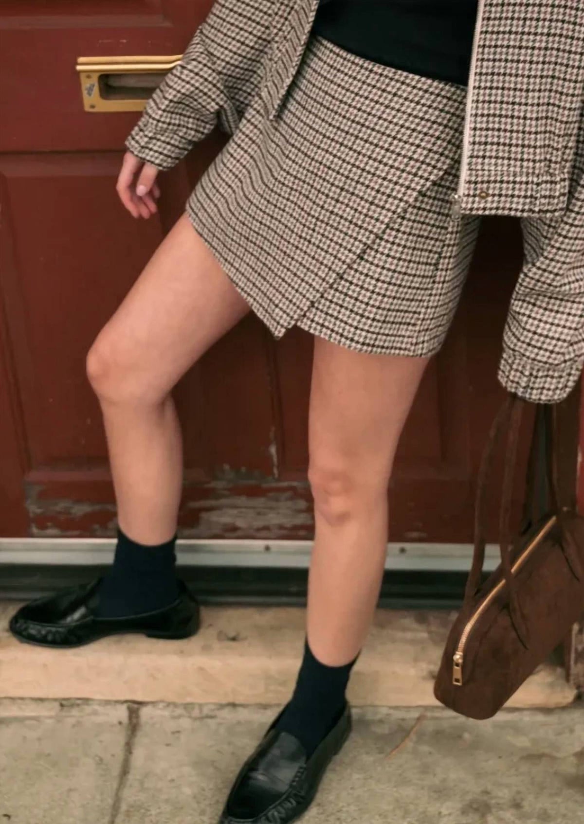 Miou Muse - Houndstooth Pattern Mini Skort