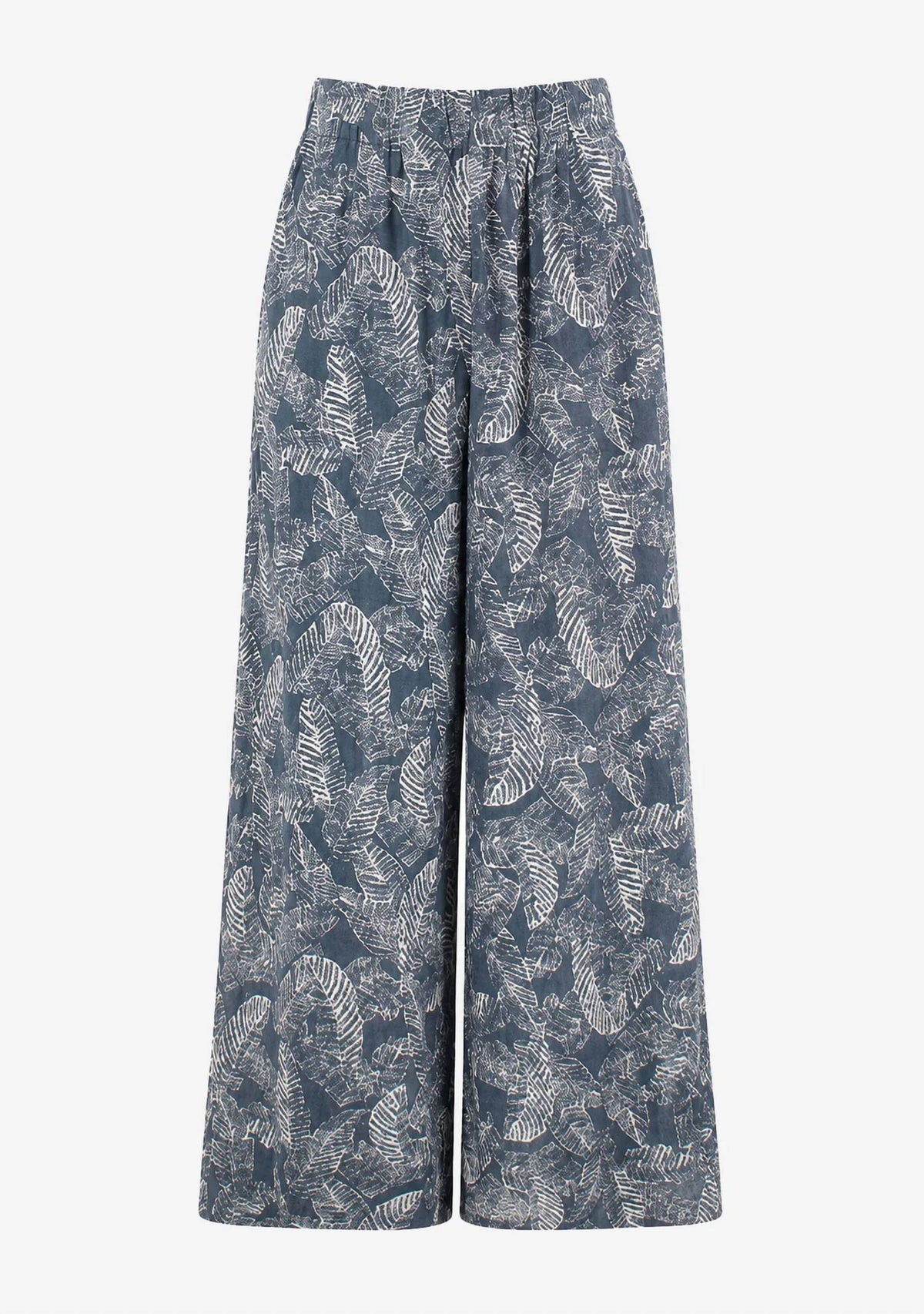 Miou Muse - Leaf Print Faded Effect Pants