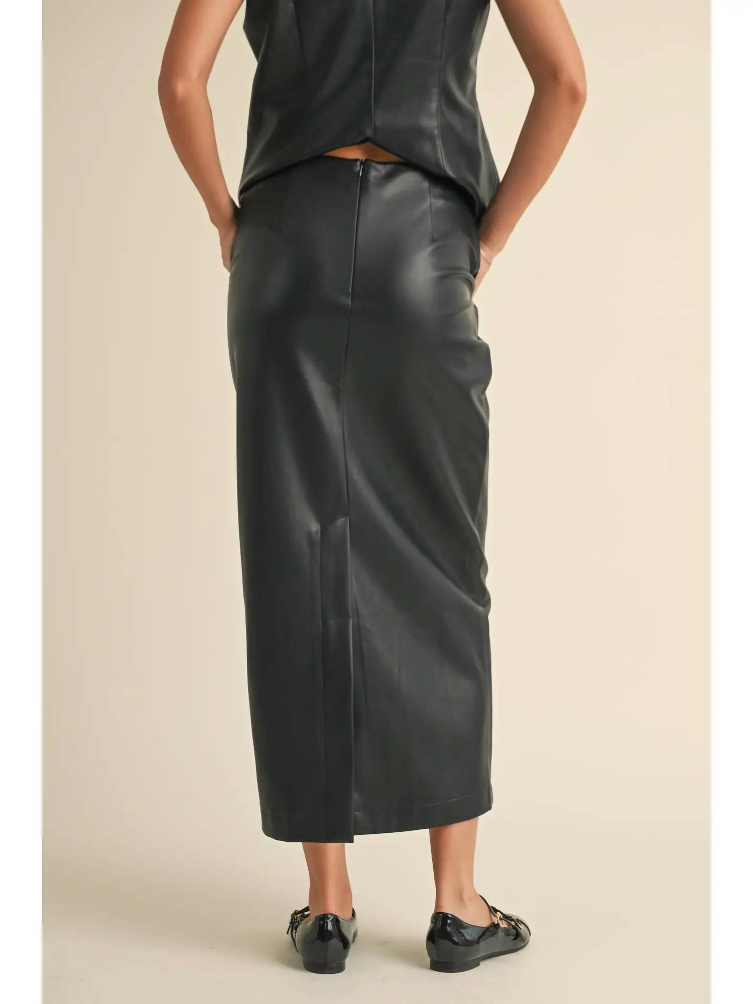 Miou Muse - Leather Pencil Skirt - black - clothing - leather