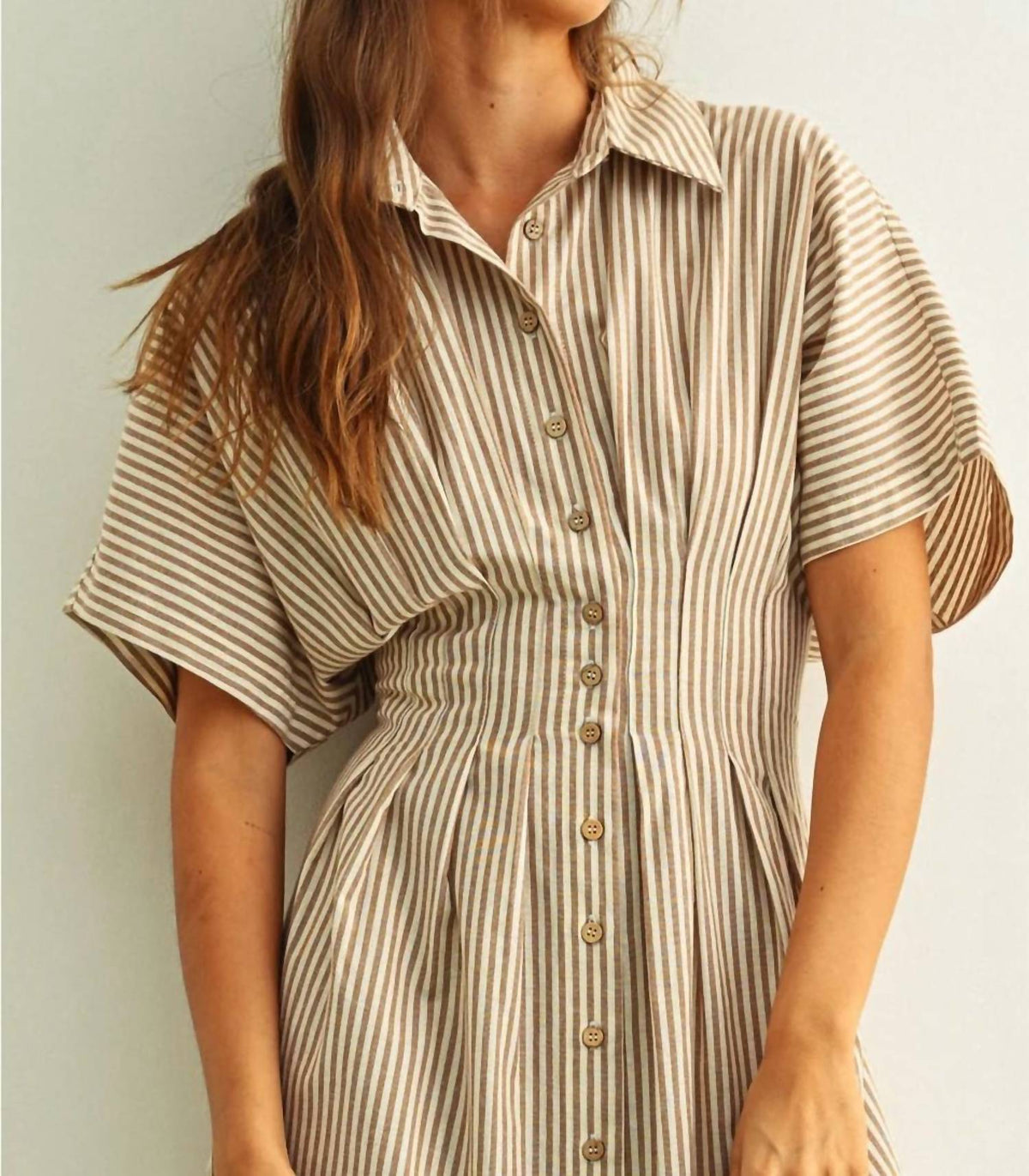 Miou Muse - Lilly Striped Button-front Maxi Dress