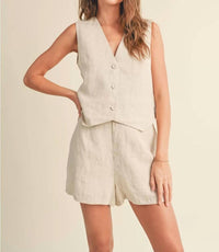 Miou Muse - Linen Tuxedo Vest