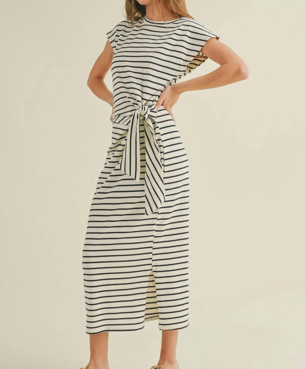 Miou Muse - Muse Stripe Midi Dress