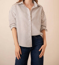 Miou Muse - Shiloh Striped Button Down Shirt