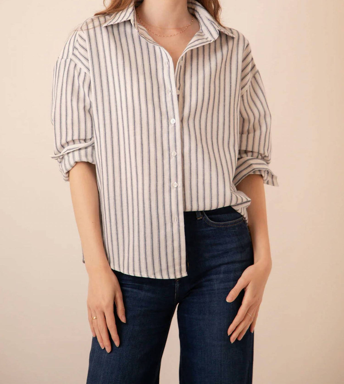 Miou Muse - Shiloh Striped Button Down Shirt