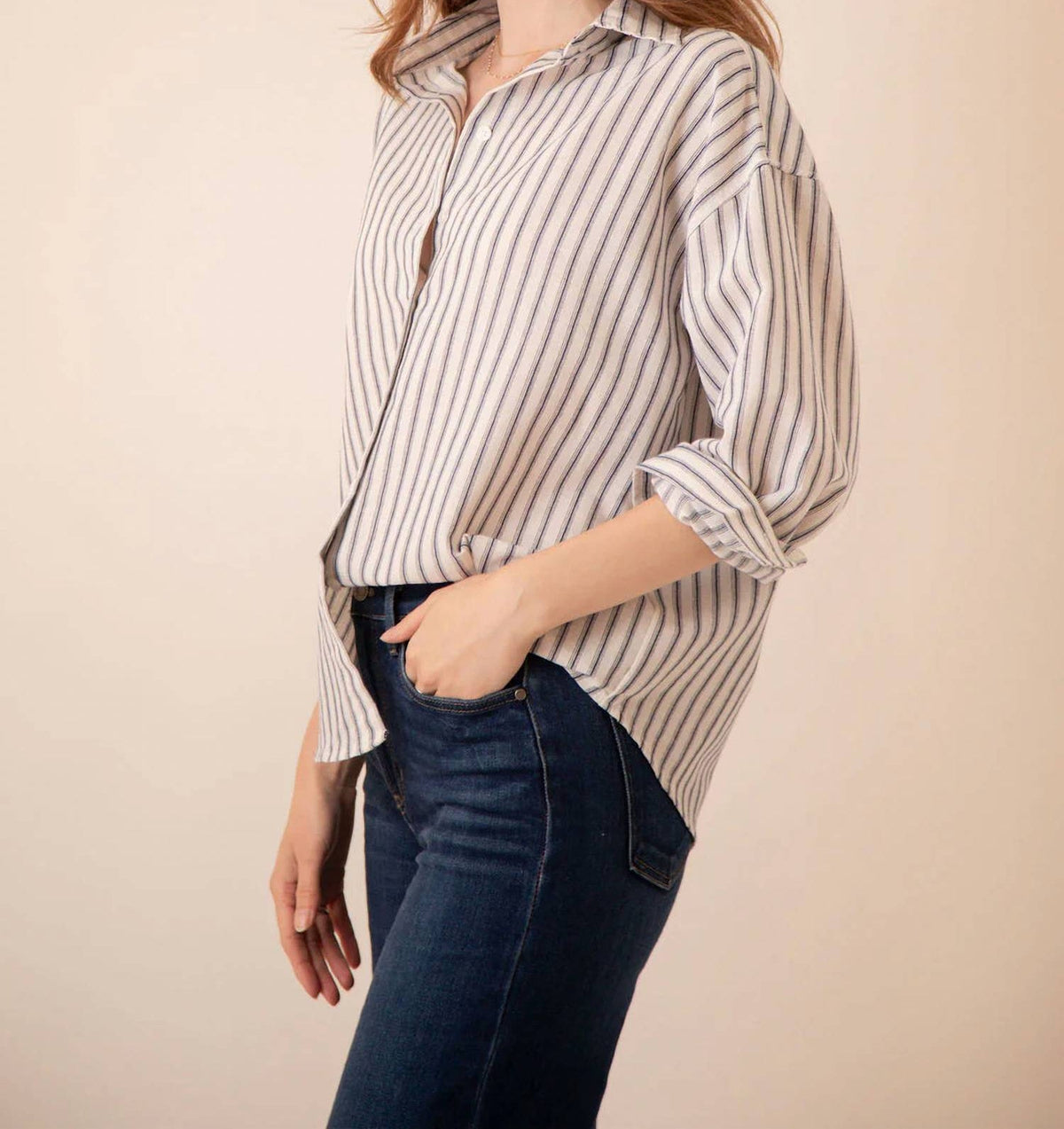 Miou Muse - Shiloh Striped Button Down Shirt