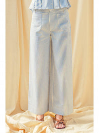 Miou Muse - Stripe Strech Fabric Pocket Front Pants