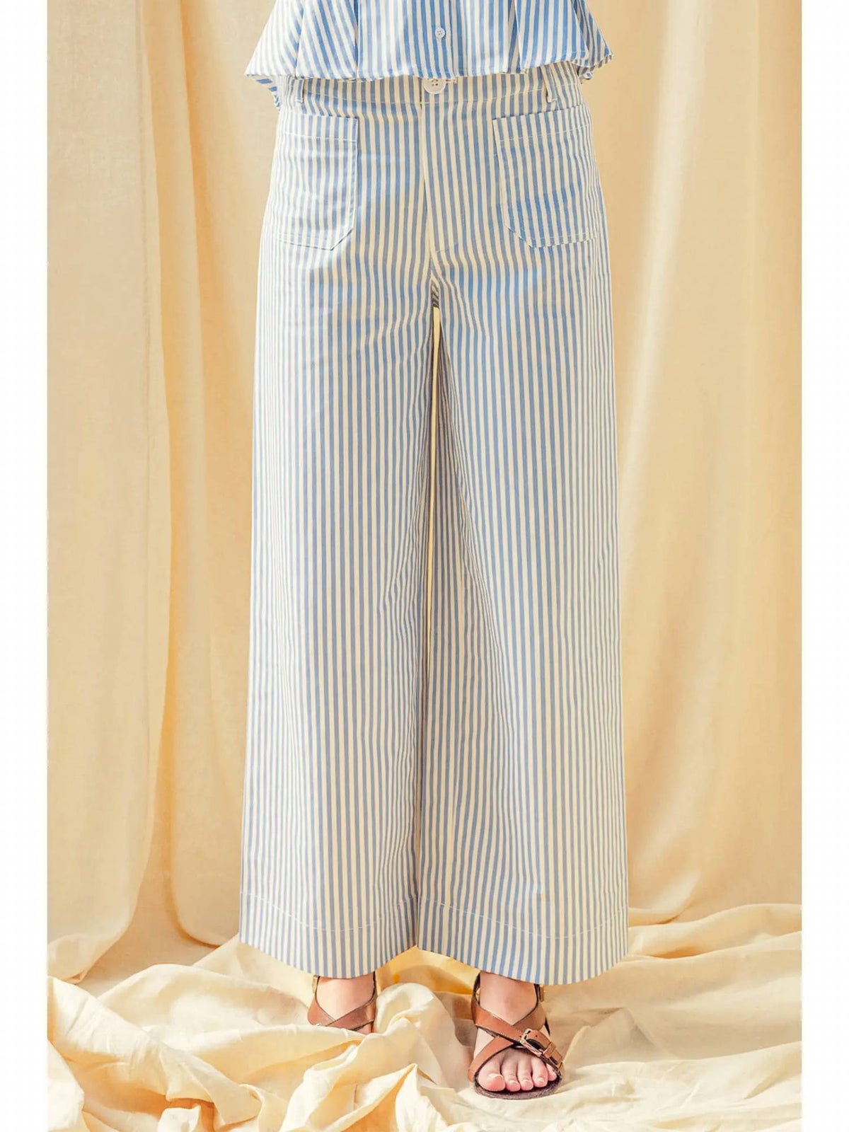 Miou Muse - Stripe Strech Fabric Pocket Front Pants