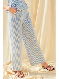 Miou Muse - Stripe Strech Fabric Pocket Front Pants