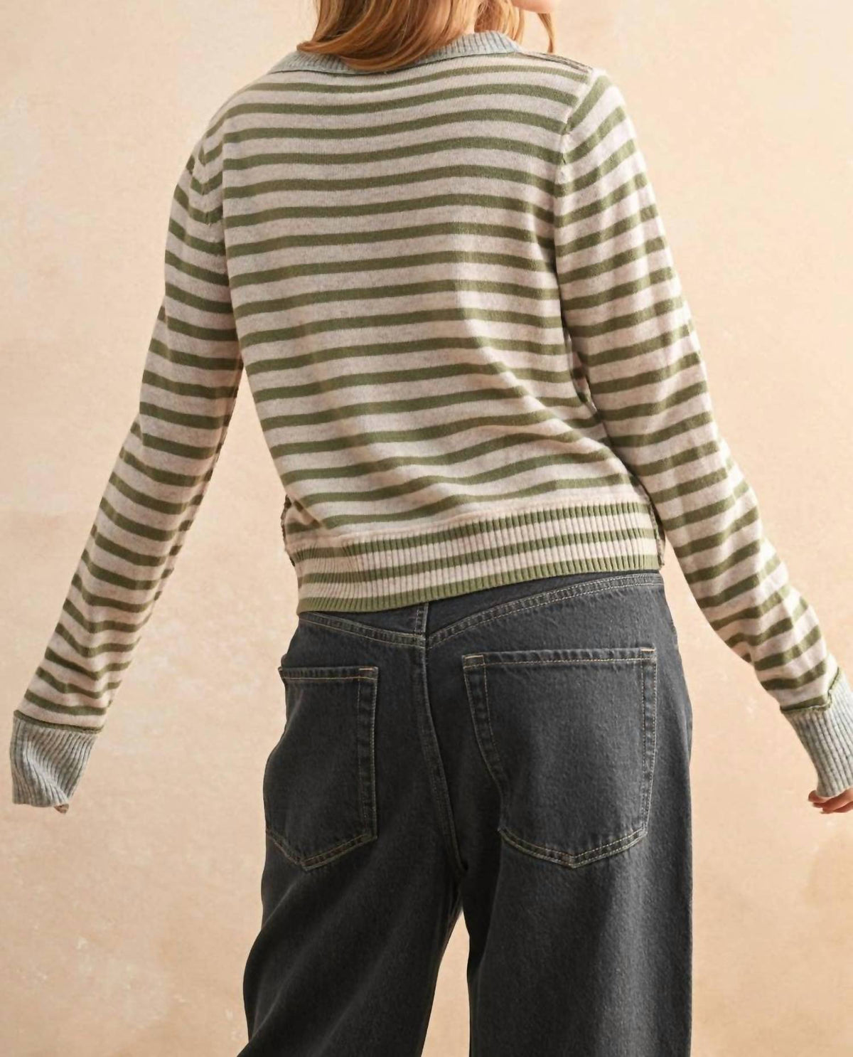 Miou Muse - Striped Button Cardigan