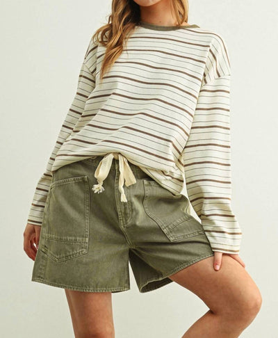 Miou Muse - Striped Long Sleeve Top