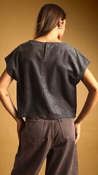 Miou Muse - Suede Boxy Top