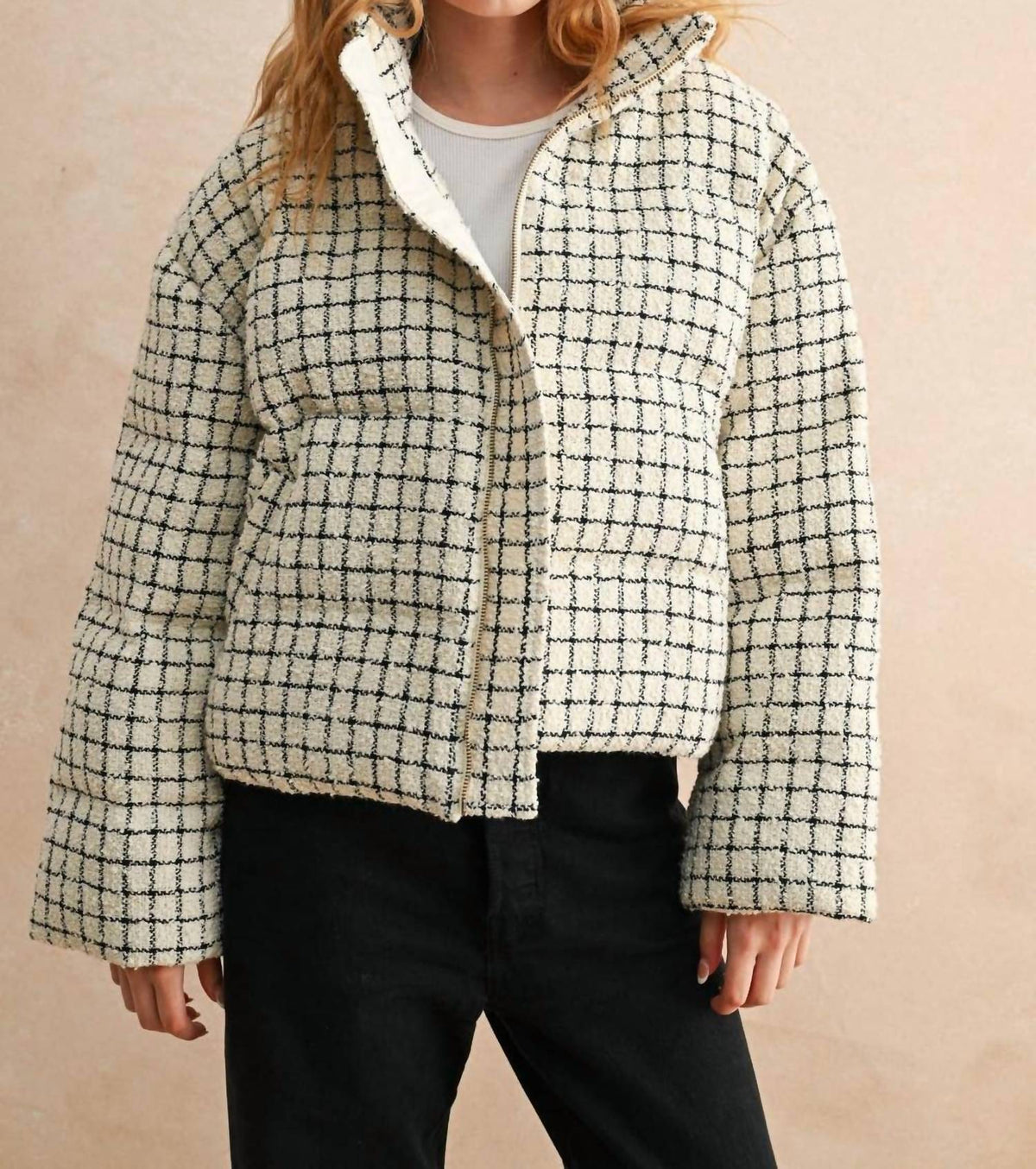 Miou Muse - Tweed Puff Jacket