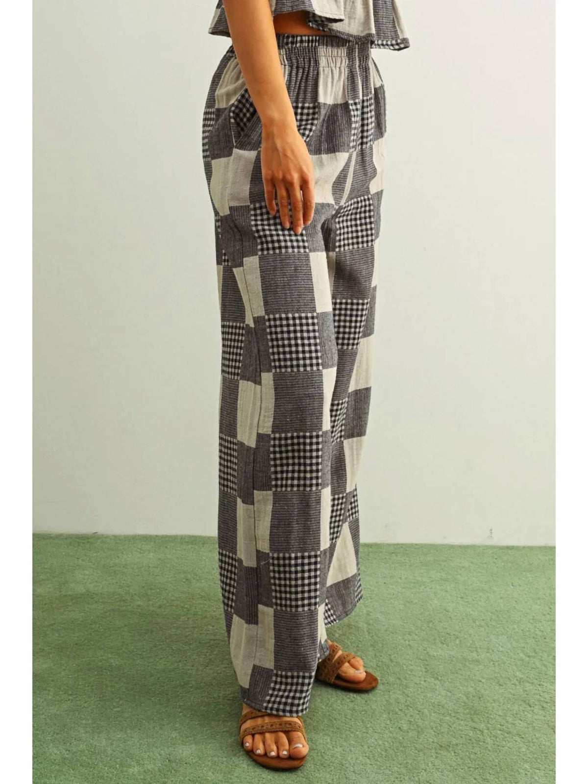 Miou Muse - Wide Leg Patch Pants
