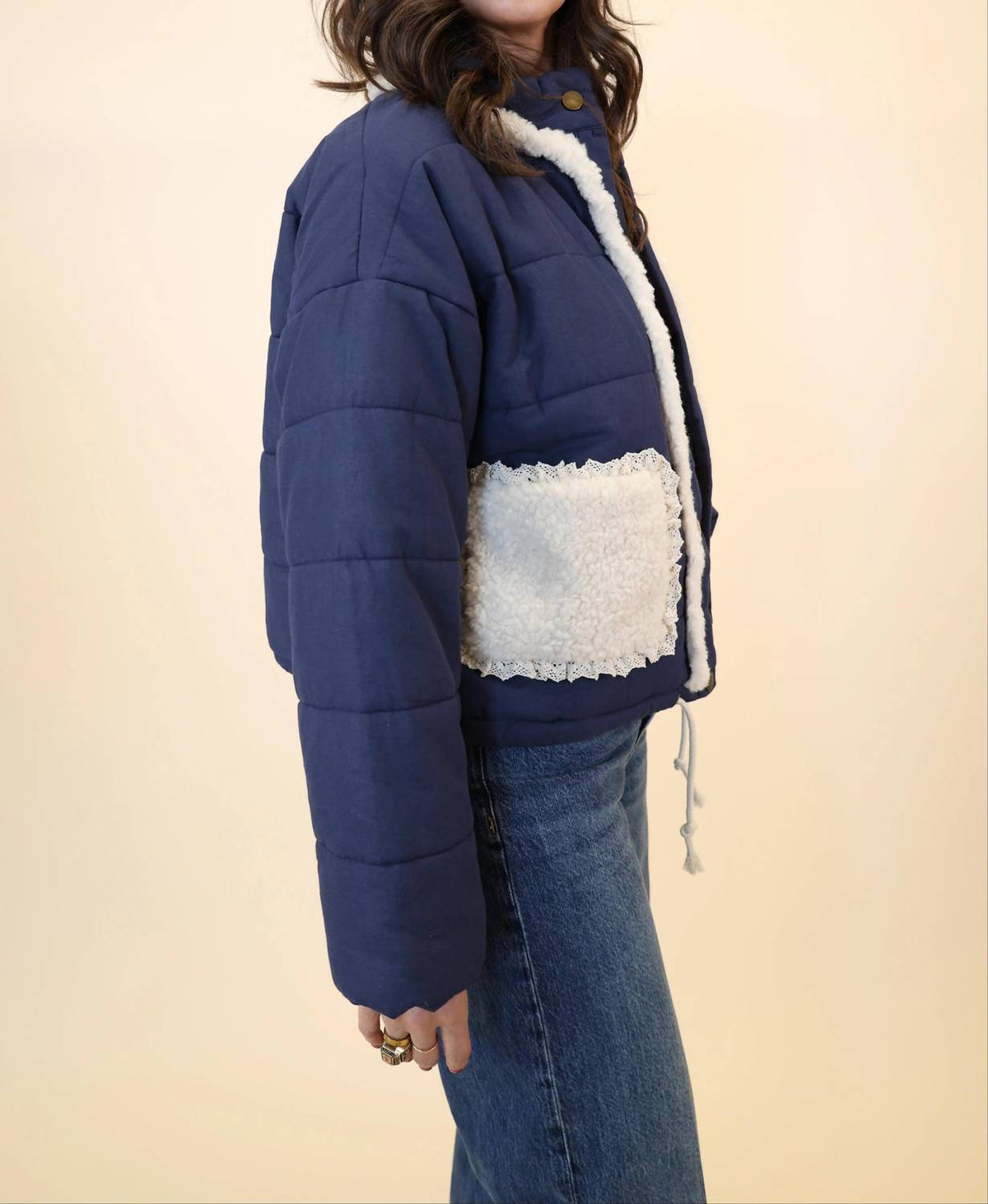 Miou Muse - Women's Sherpa Pocket Quilted Jacket